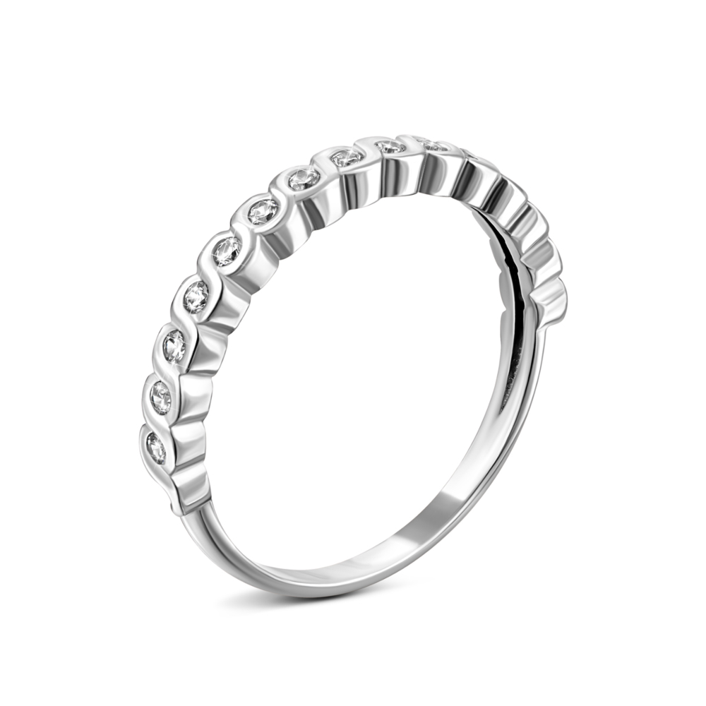 Серебряное кольцо с фианитами.Артикул UG81098б