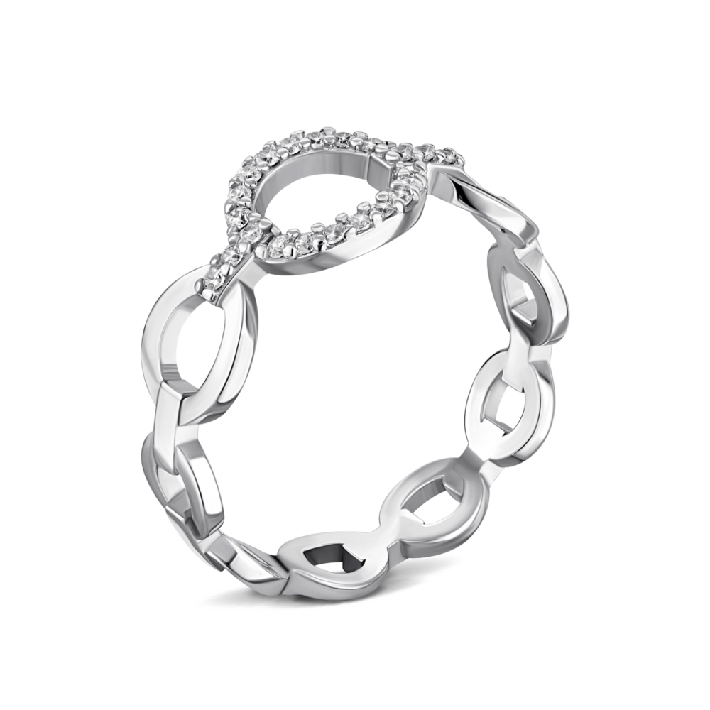 Серебряное кольцо с фианитами.Артикул UG51007К (б/з).Rh