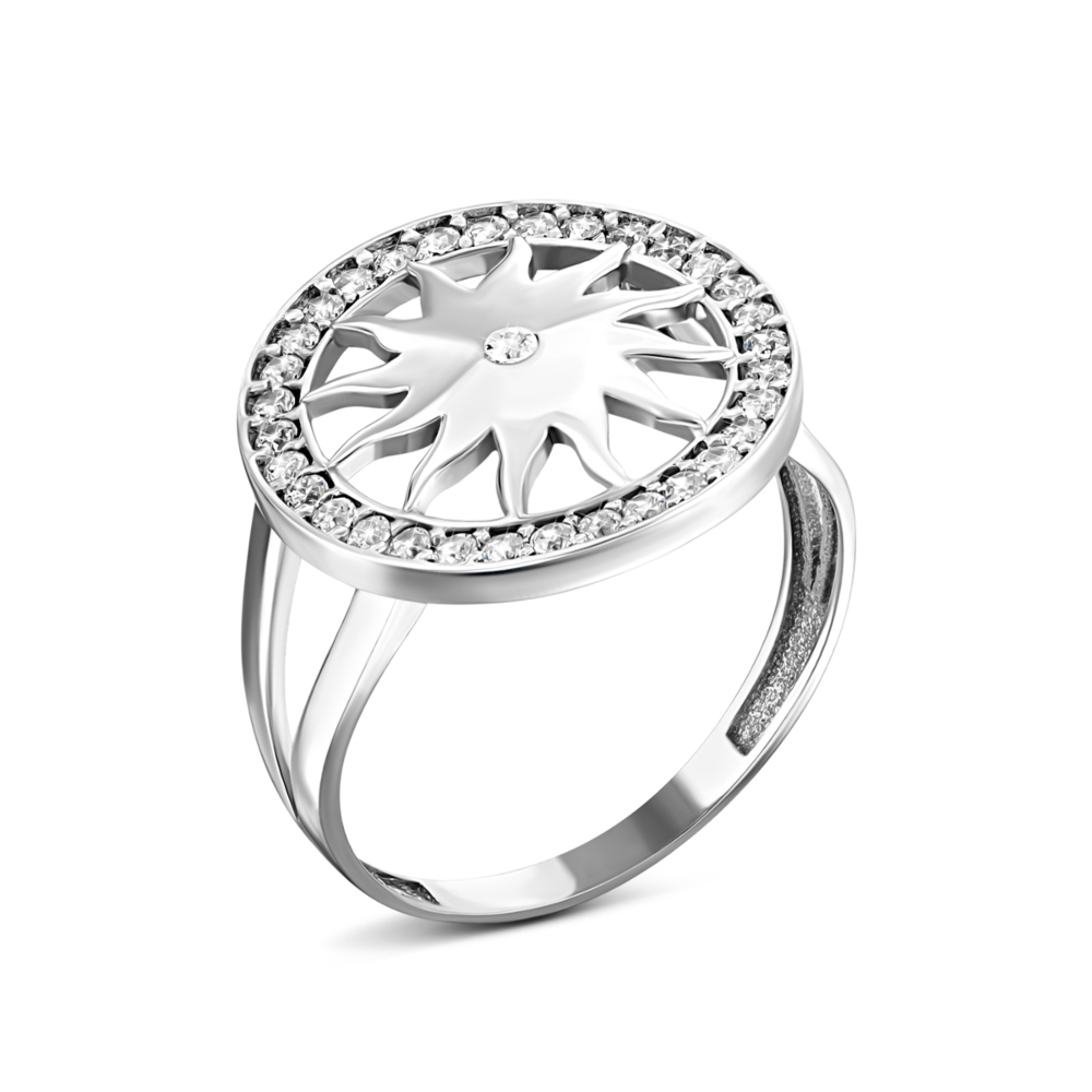 Серебряное кольцо с фианитами.Артикул UG5BR-9R