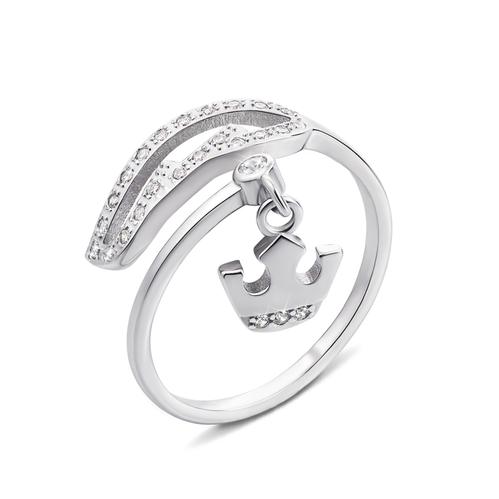 Серебряное кольцо с фианитами. Артикул DR0148/0-R