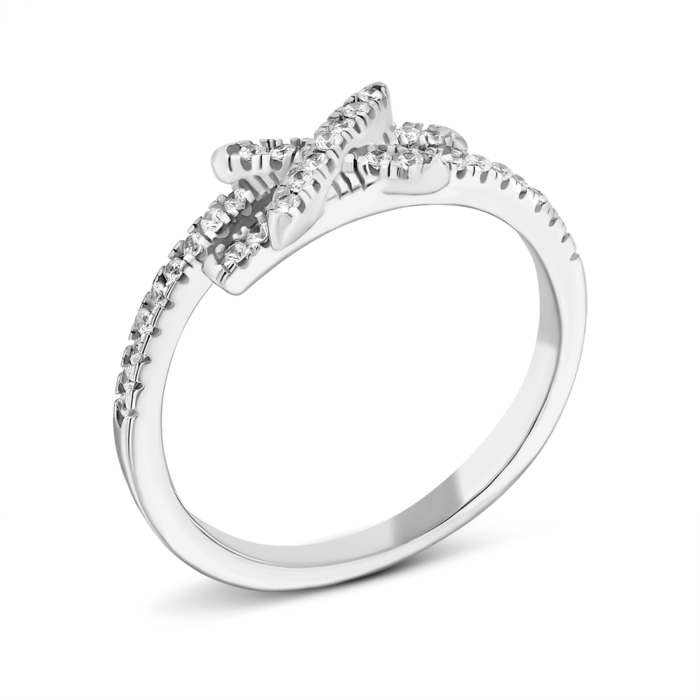 Срібна каблучка з фіанітами.Артикул UG5FR15050