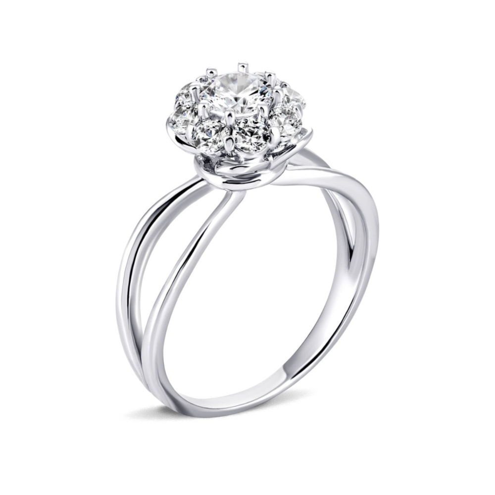Серебряное кольцо с фианитами.Артикул UG5КВ630с