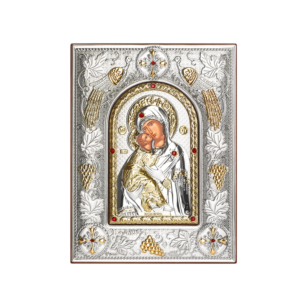 Срібна ікона Божа Матір.Артикул UG5MA/E 3710 BX