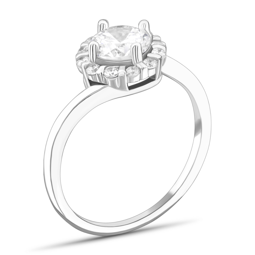 Серебряное кольцо с фианитами.Артикул UG5SZDR00179