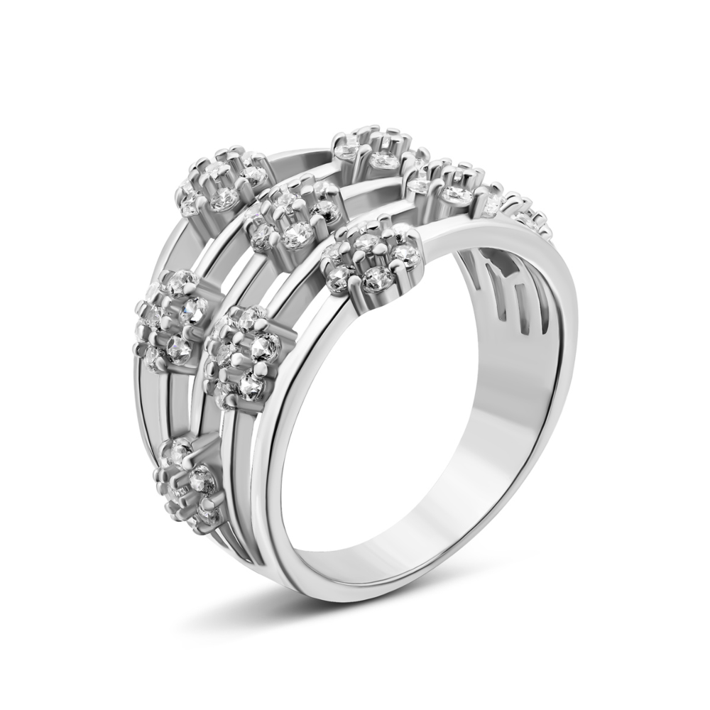 Серебряное кольцо с фианитами.Артикул UG5SZDR11423