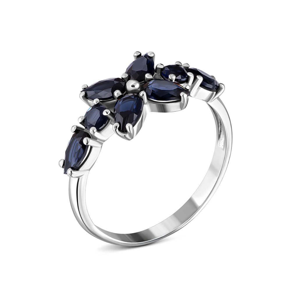 Серебряное кольцо с гидротермальным сапфиром.Артикул UG51782/1р-HSPH
