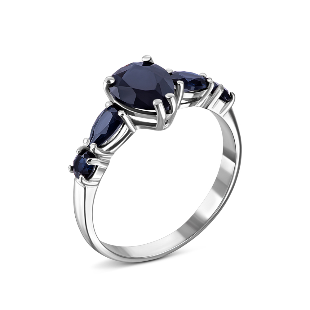 Серебряное кольцо с нано сапфиром.Артикул UG51649/1р-NSPH