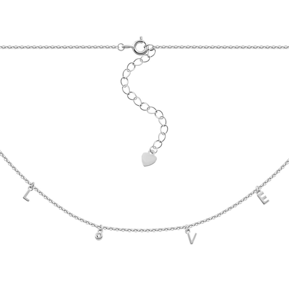 Серебряное колье с фианитом. Артикул UG55D14694