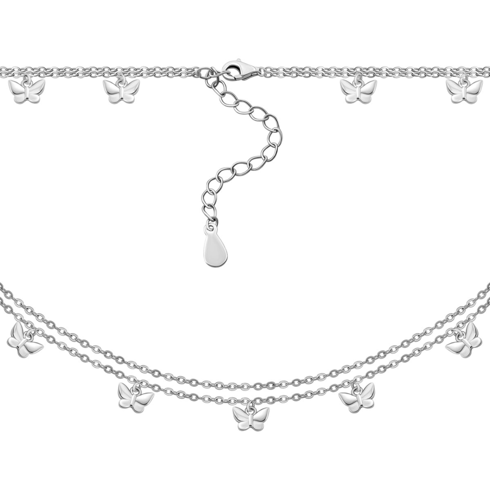 Серебряное колье Бабочки.Артикул UG5SZDX00707