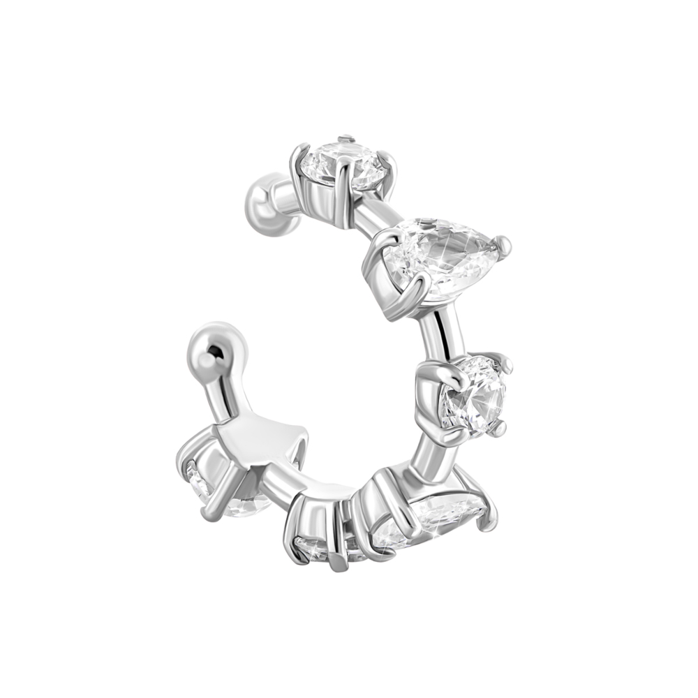 Серебряная одиночная серьга c фианитами.Артикул UG520603/1-Р
