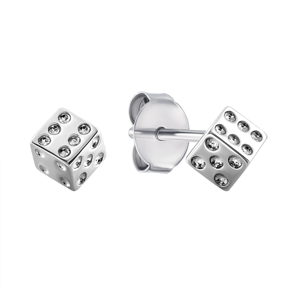 Серебряные пуссеты с фианитами.Артикул UG51EA83269