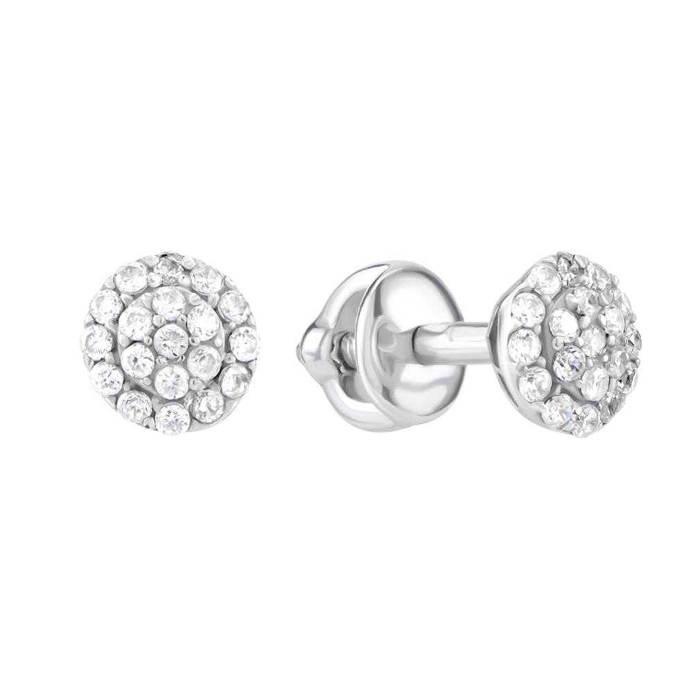 Серебряные пусеты с фианитами. Артикул UG52586/1р-CZ