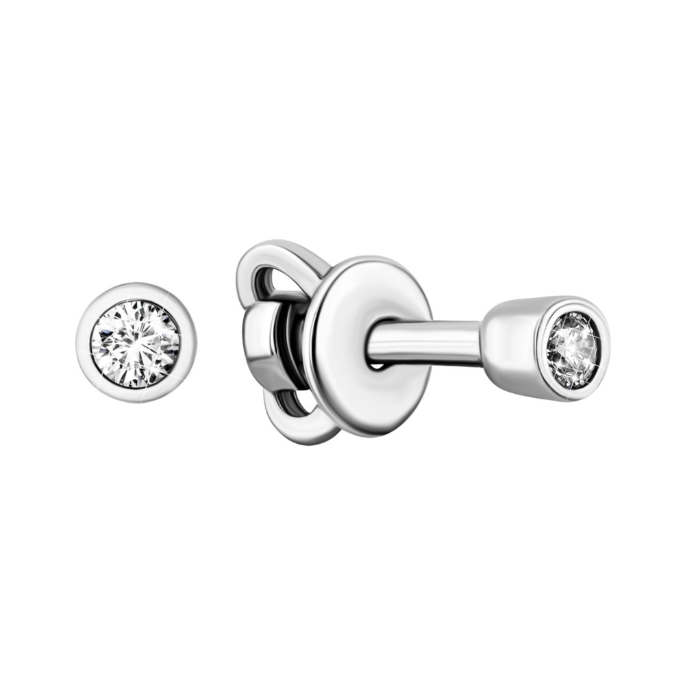 Серебряные пуссеты с фианитами.Артикул UG5929032б