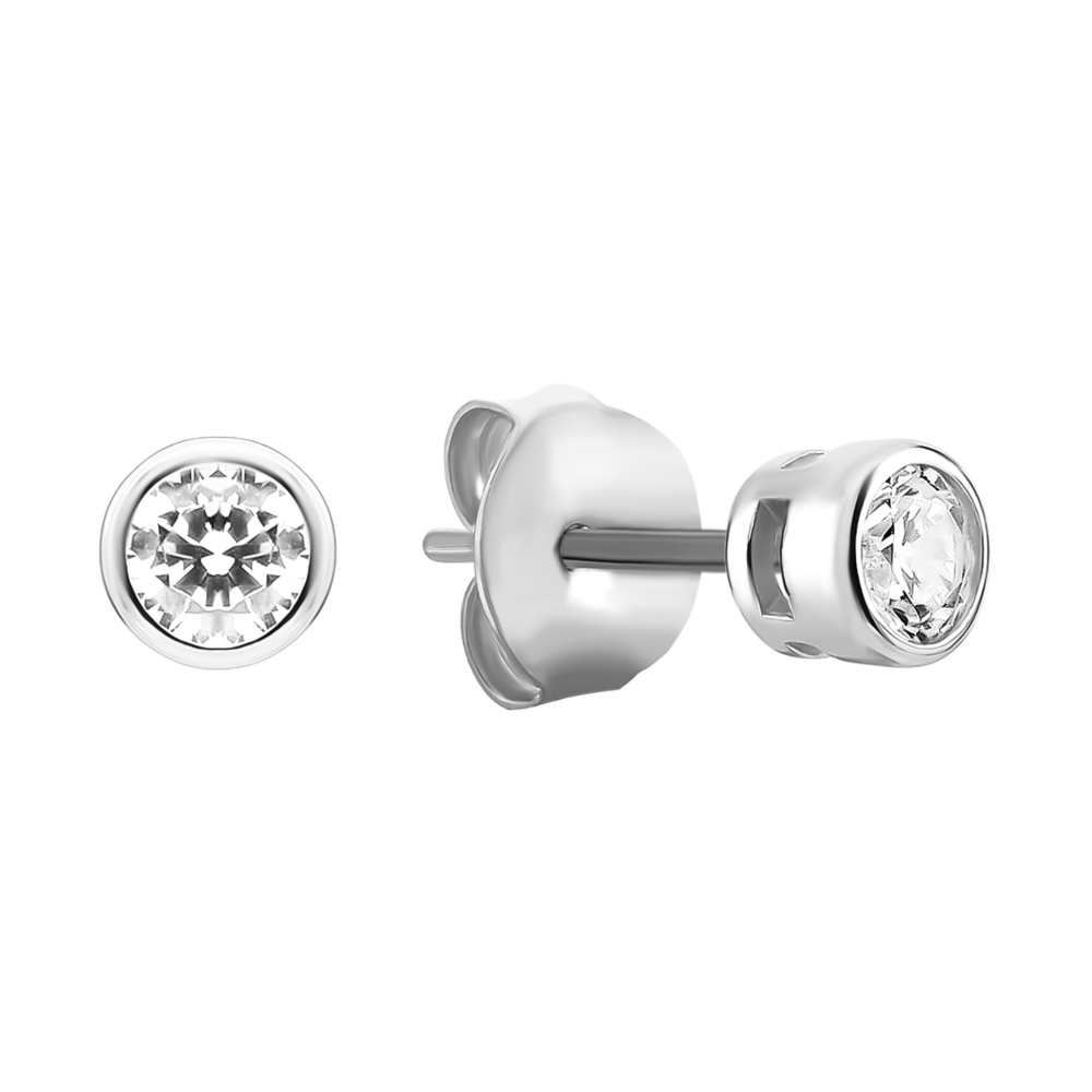 Серебряные пуссеты с фианитами. Артикул UG5B00989