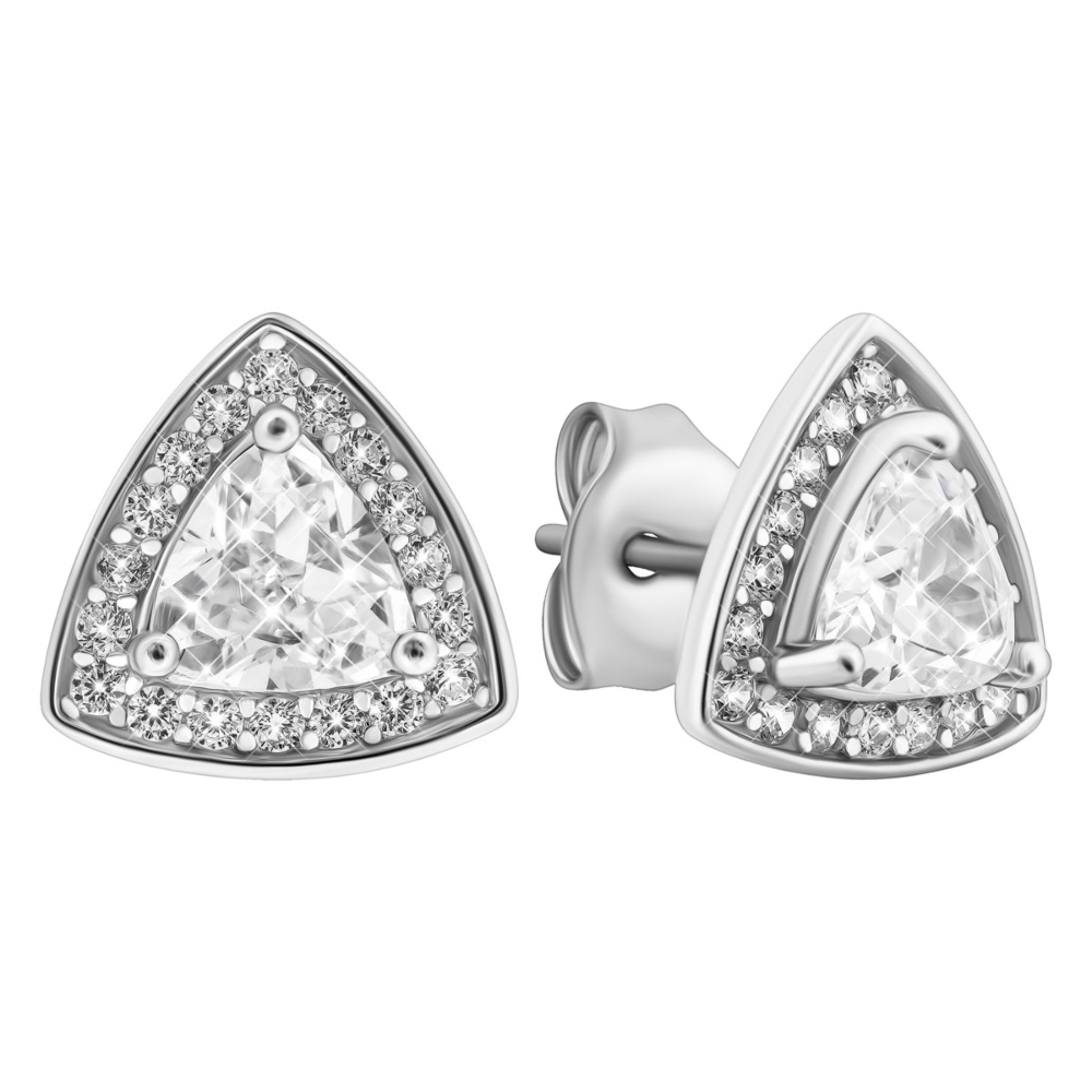 Серебряные пуссеты с фианитами.Артикул UG5EA53785