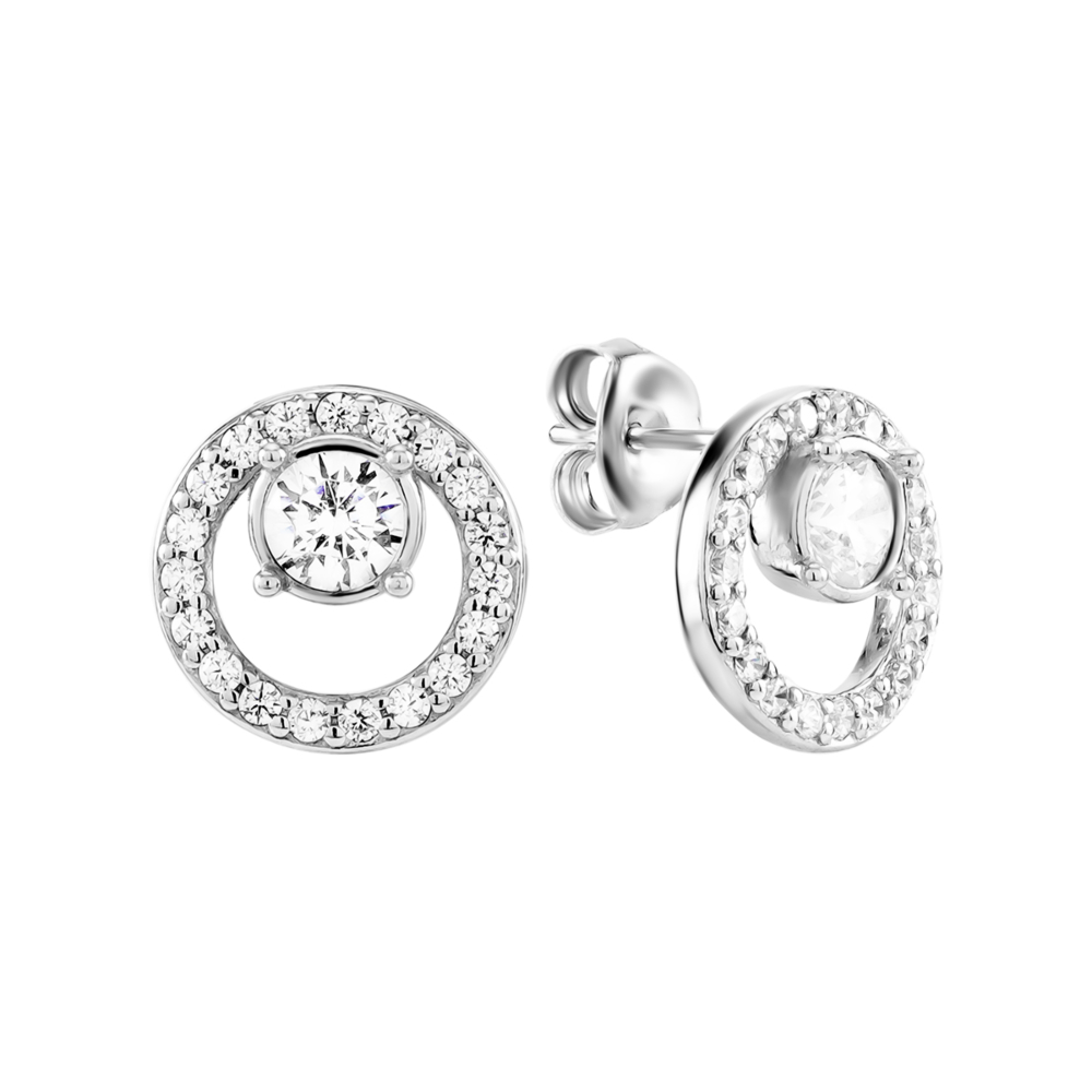 Срібні пусети з фіанітами. Артикул UG5PDE01239