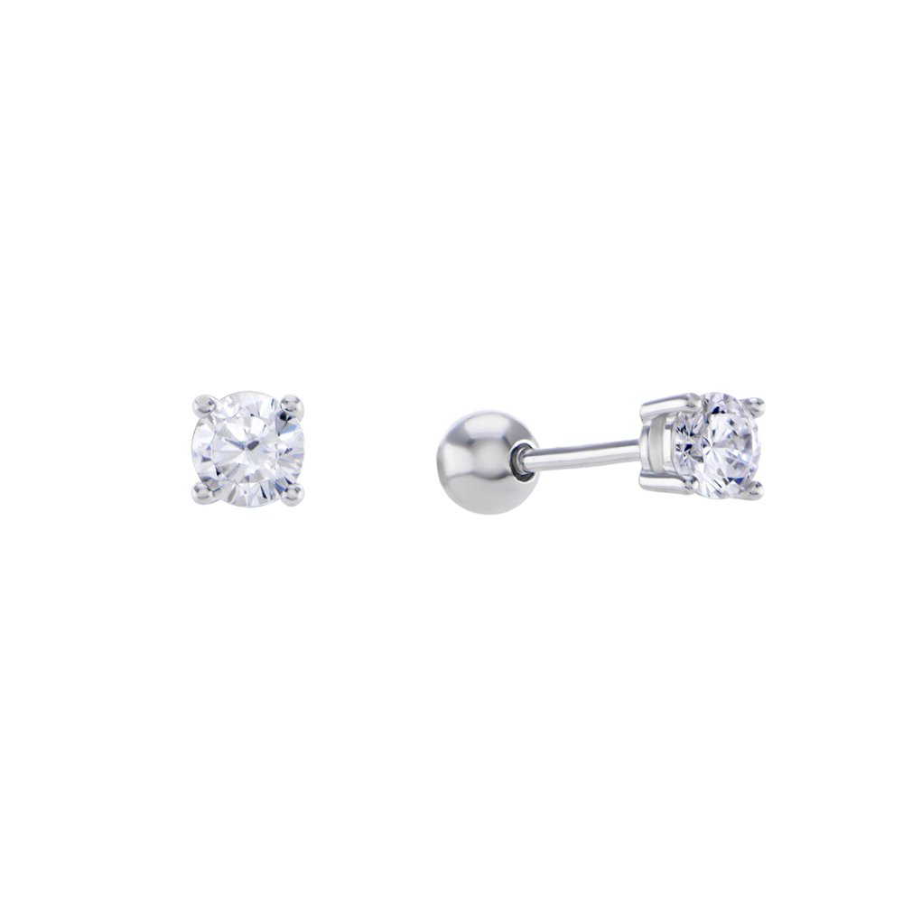 Серебряные пусеты с фианитом. Артикул UG5B002281