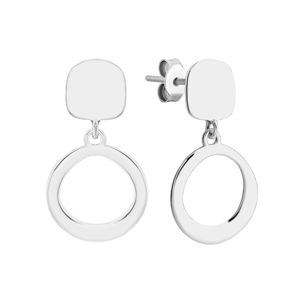 Серебряные серьги-подвески.Артикул UG51284С пус.Rh