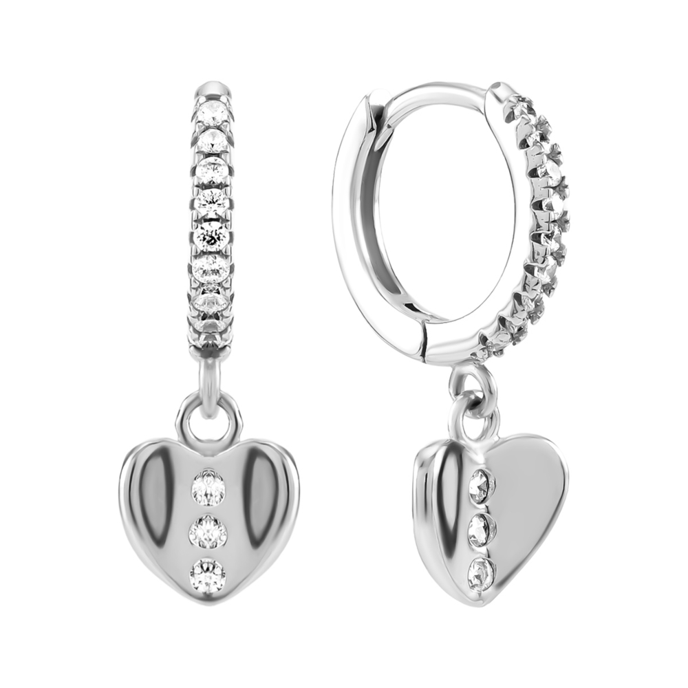 Серебряные серьги-подвески с фианитами. Артикул UG51EA105275