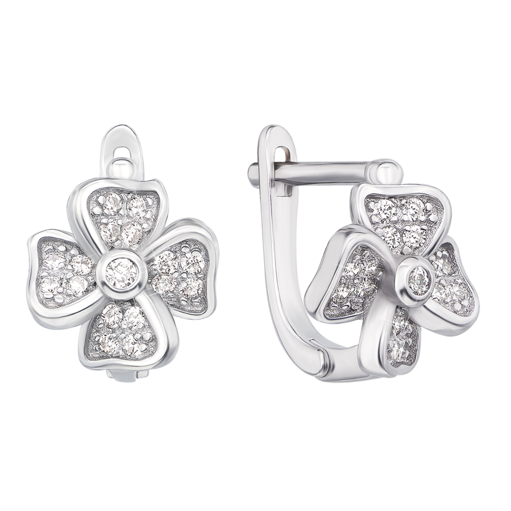 Серебряные серьги с фианитами (1EA79797-E)