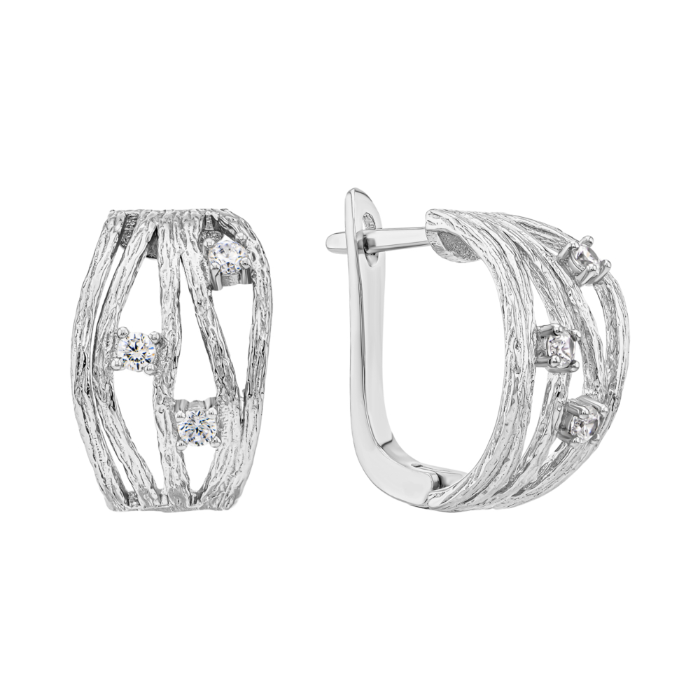 Серебряные серьги с фианитами. Артикул UG5СК2Ф/258