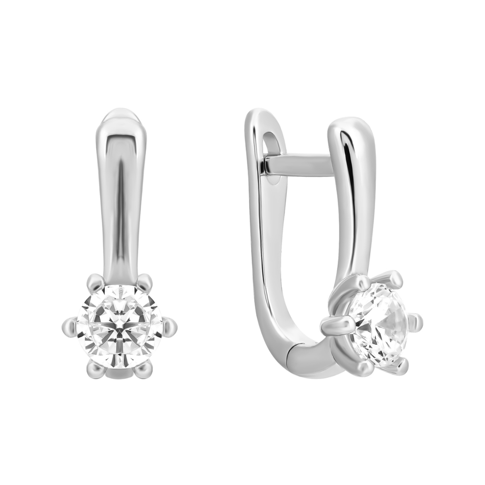 Серебряные серьги с фианитами. Артикул UG5SZDE06319