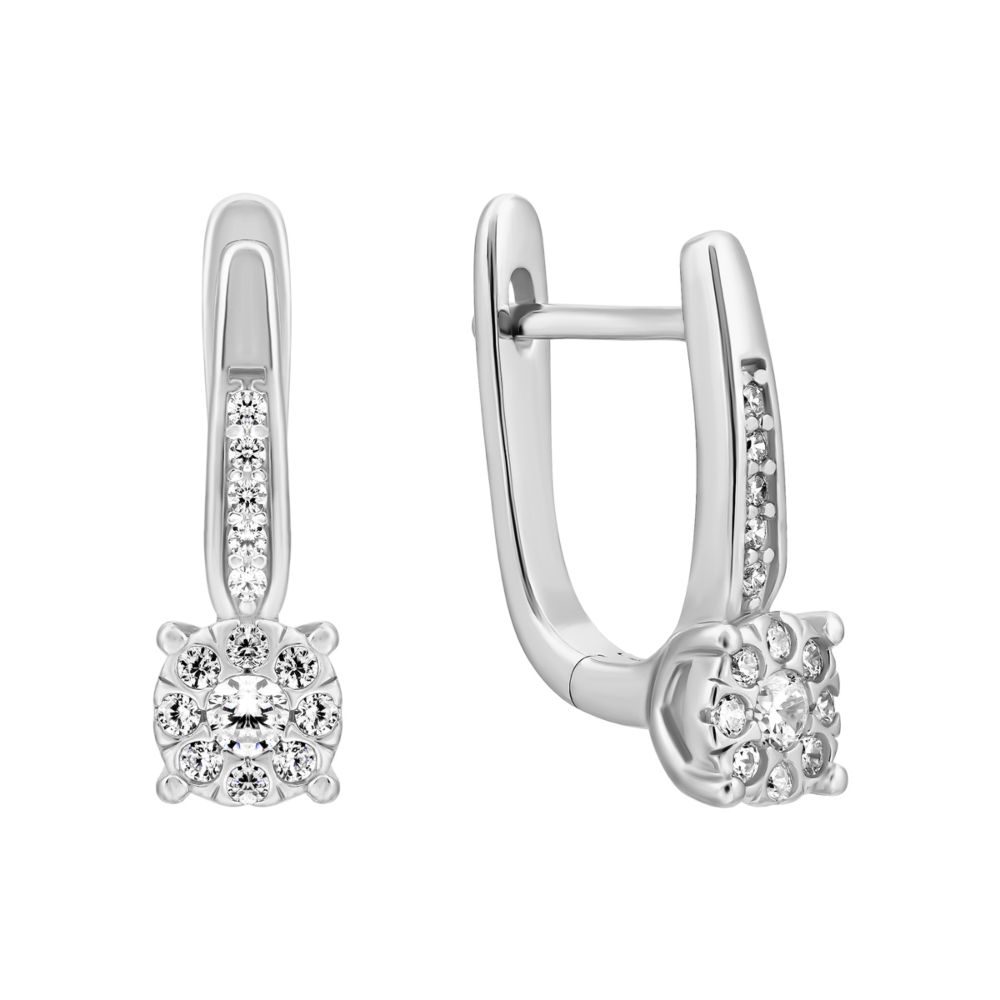 Серебряные серьги с фианитами. Артикул UG5SZDE06439