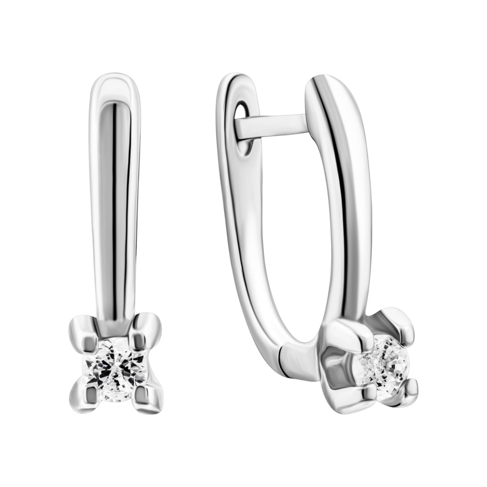 Серебряные серьги с фианитами. Артикул UG5SZDE06450