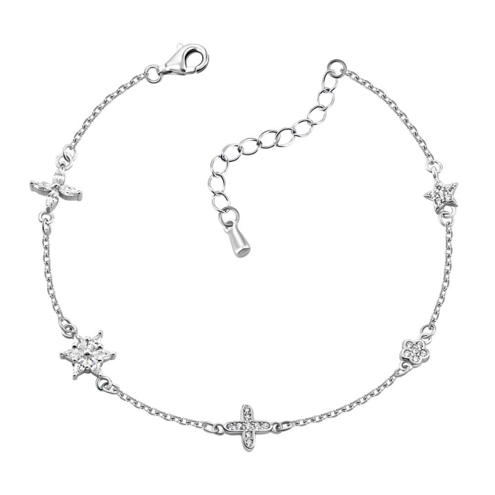 Серебряный браслет на ногу.Артикул UG51BR72414