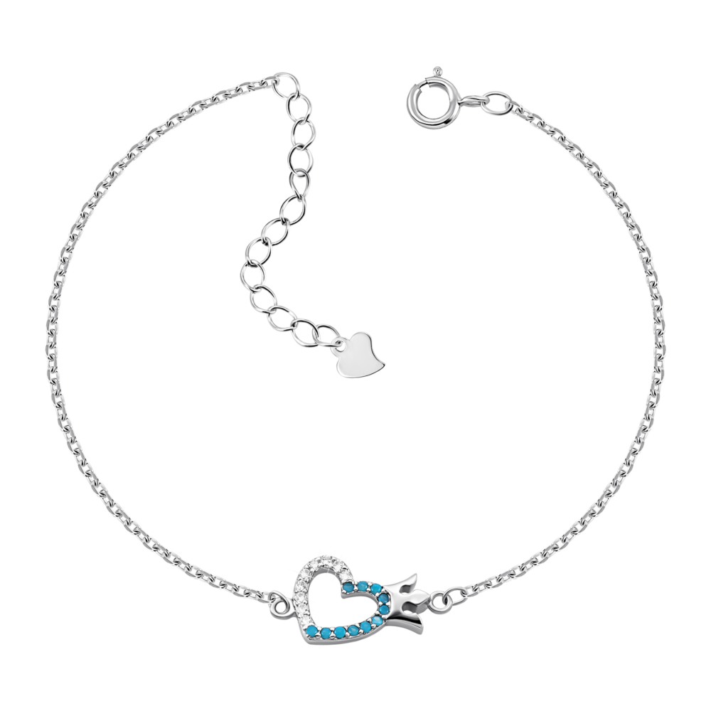 Серебряный браслет с фианитами.Артикул UG51BR56768
