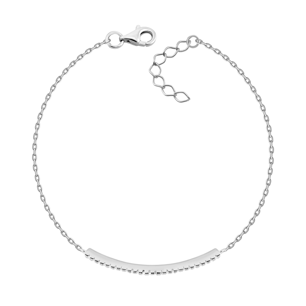 Серебряный браслет с фианитами.Артикул UG5B25151