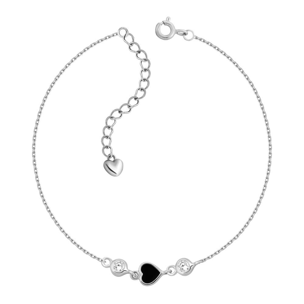 Серебряный браслет с фианитами и эмалью. Артикул UG5BR34148