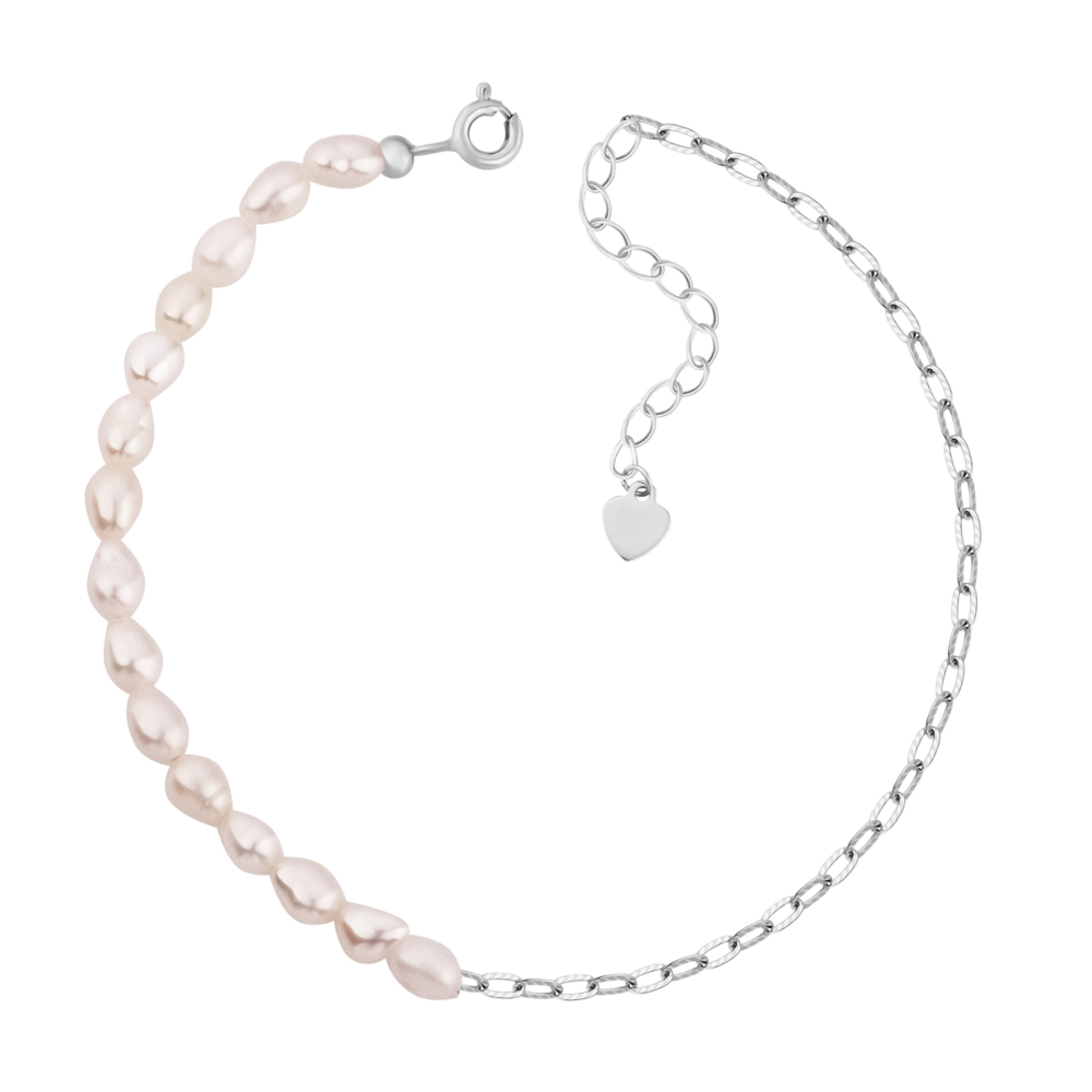 Серебряный браслет с жемчугом.Артикул UG5SZDB08751