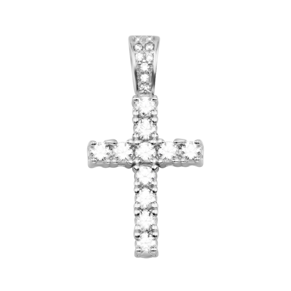 Серебряный крестик с фианитами. Артикул UG5SZDP10406