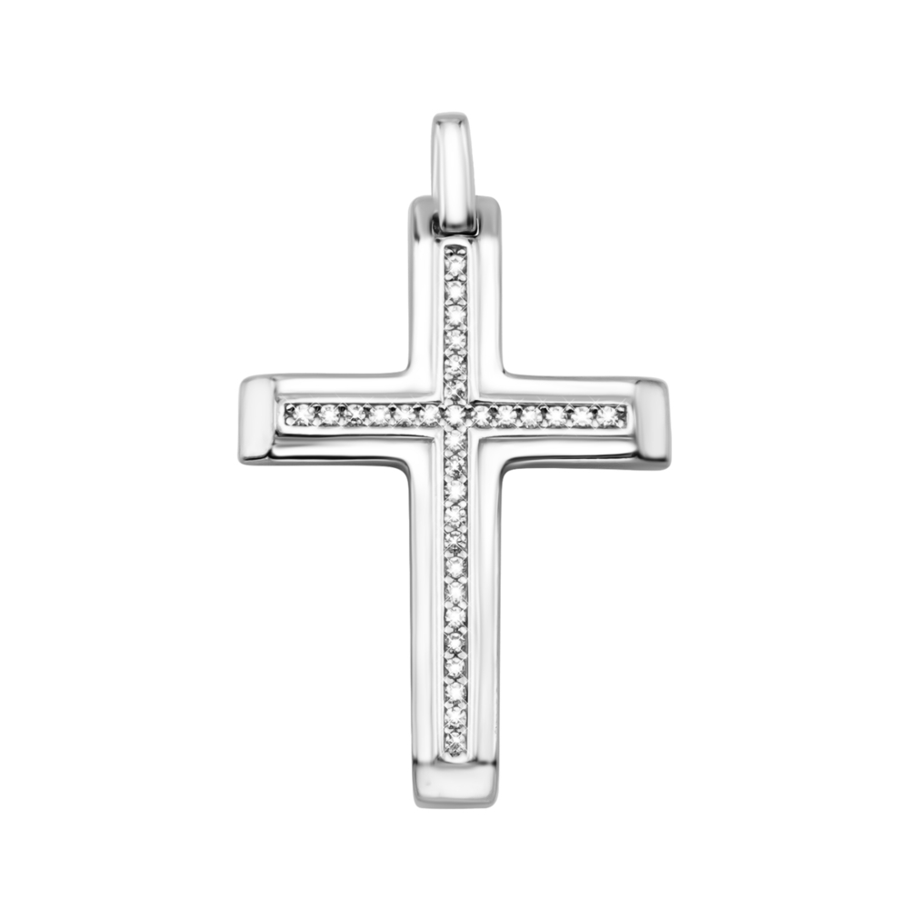 Серебряный крестик с фианитами. Артикул UG5SZDP10779