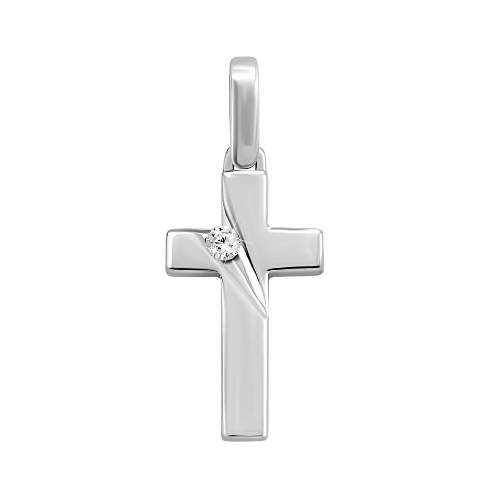 Серебряный крестик с фианитом.Артикул UG5500861-Кр.Р