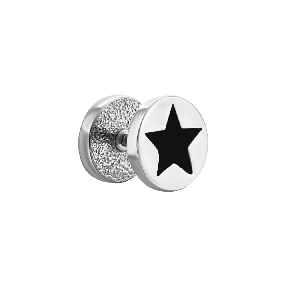 Серебряный одиночный пуссет.Артикул UG5СП953(зв)с mono