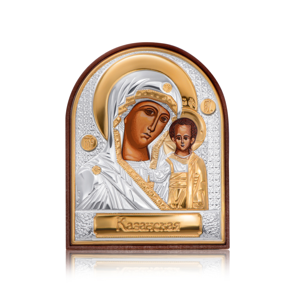 Срібна ікона «Казанської Божої Матері». Артикул EP2-004 PAG