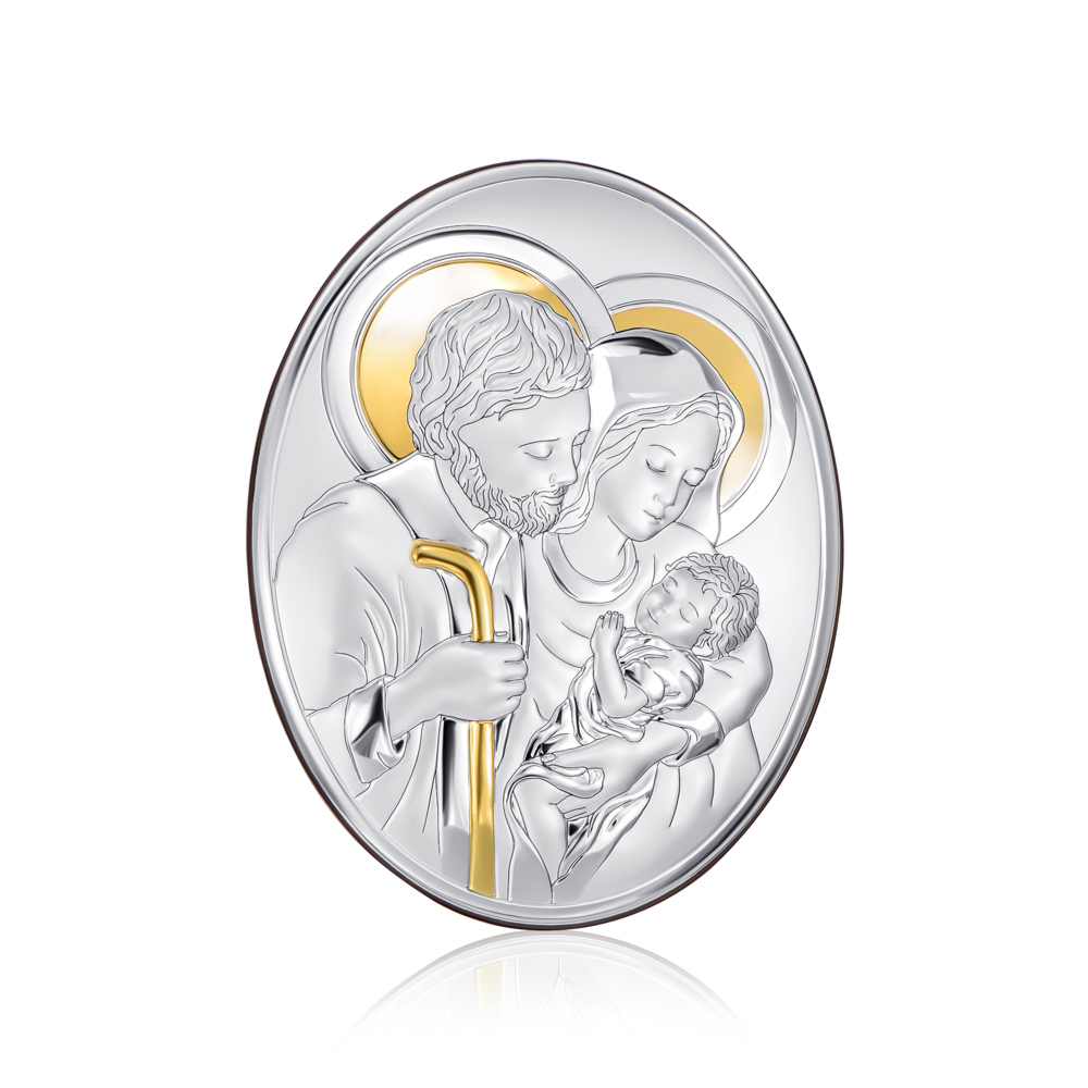 Серебряная икона «Св. Семейство Католическое». Артикул 82005.4L