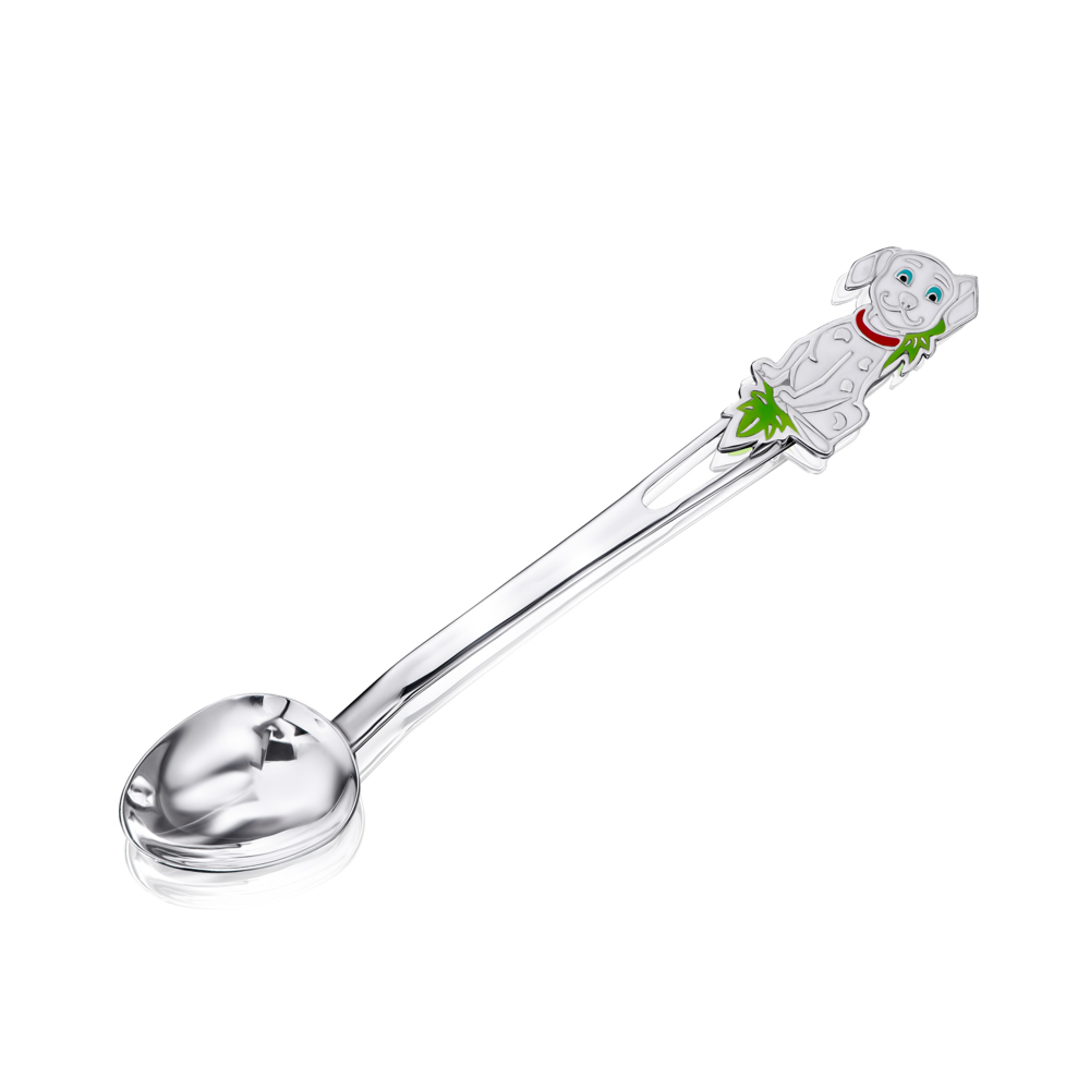 Серебряная ложка с эмалью. Артикул 2302820000а