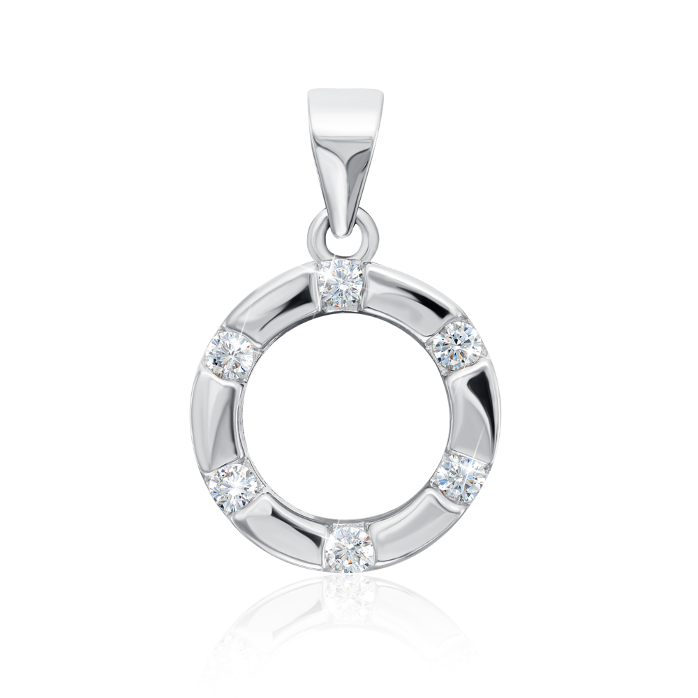 Серебряная подвеска с фианитами. Артикул 1SE62348-P/12/1