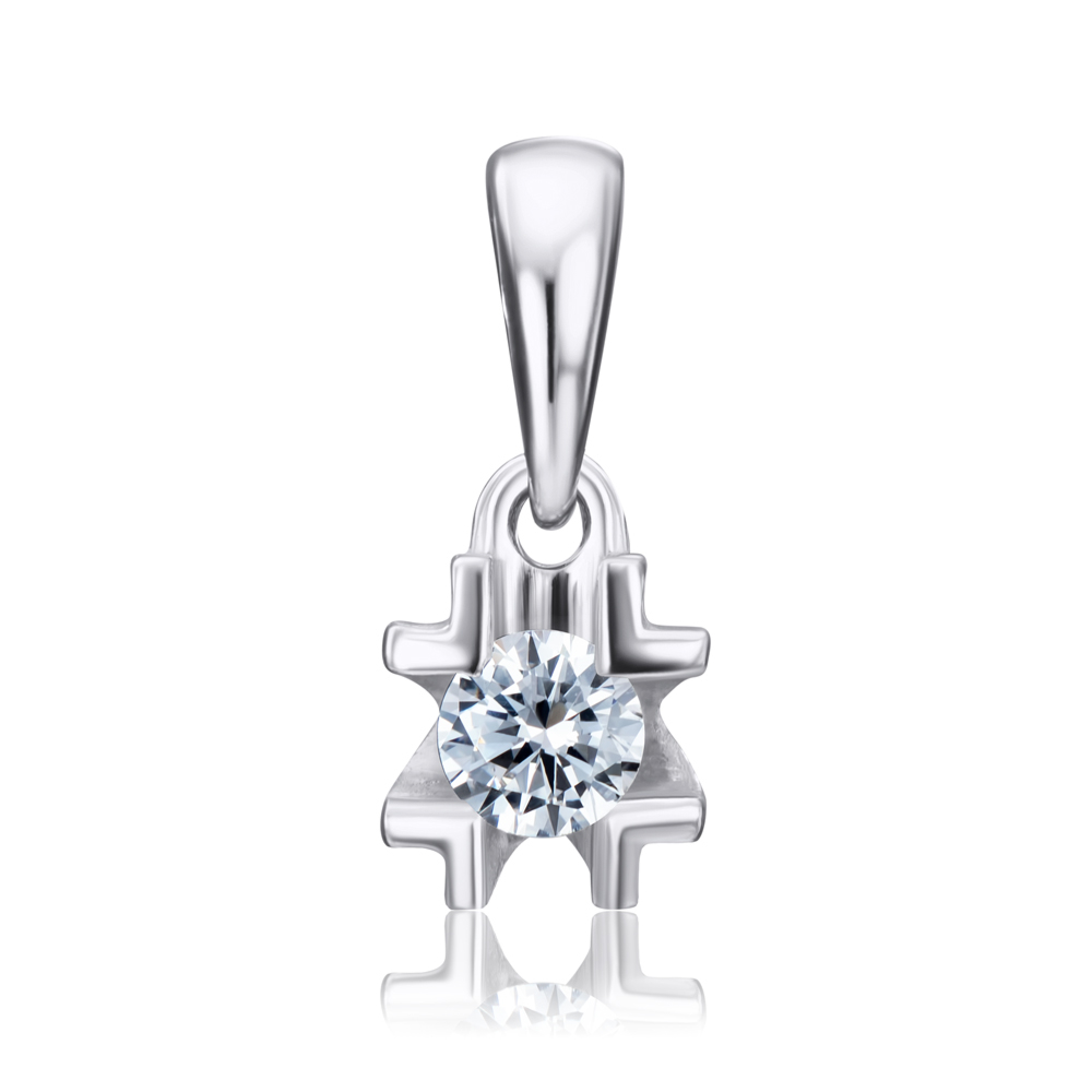 Серебряная подвеска с фианитом Tesori Zirconia. Артикул 35194/12/1/4035