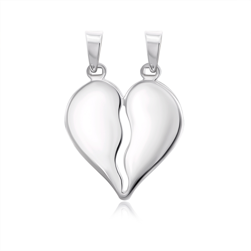Серебряная подвеска «Сердце» без вставки. Артикул MED0166-P/12