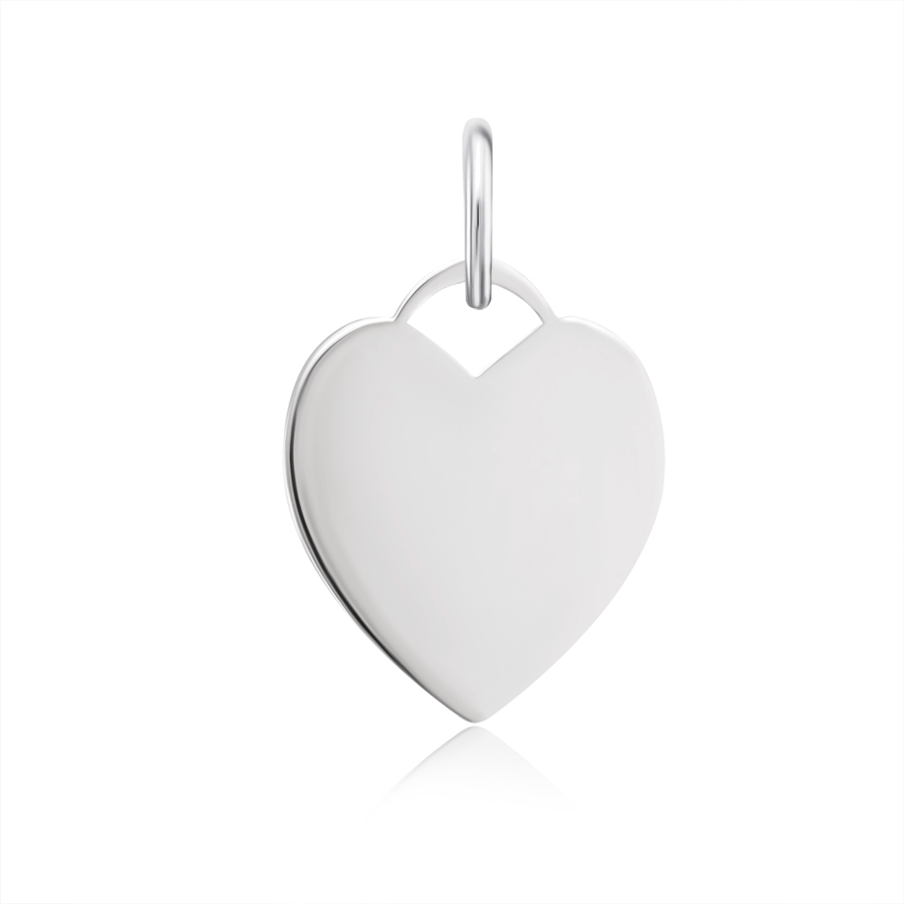 Срібна підвіска «Серце» без вставки. Артикул MED0174-P/12