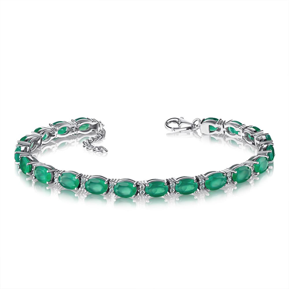 Серебряный браслет с агатом. Артикул GB0221-B/12/6223