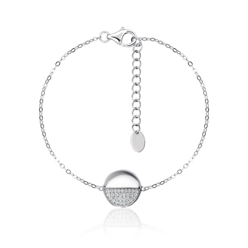 Серебряный браслет с фианитами. Артику MB11291BA-B/12/1