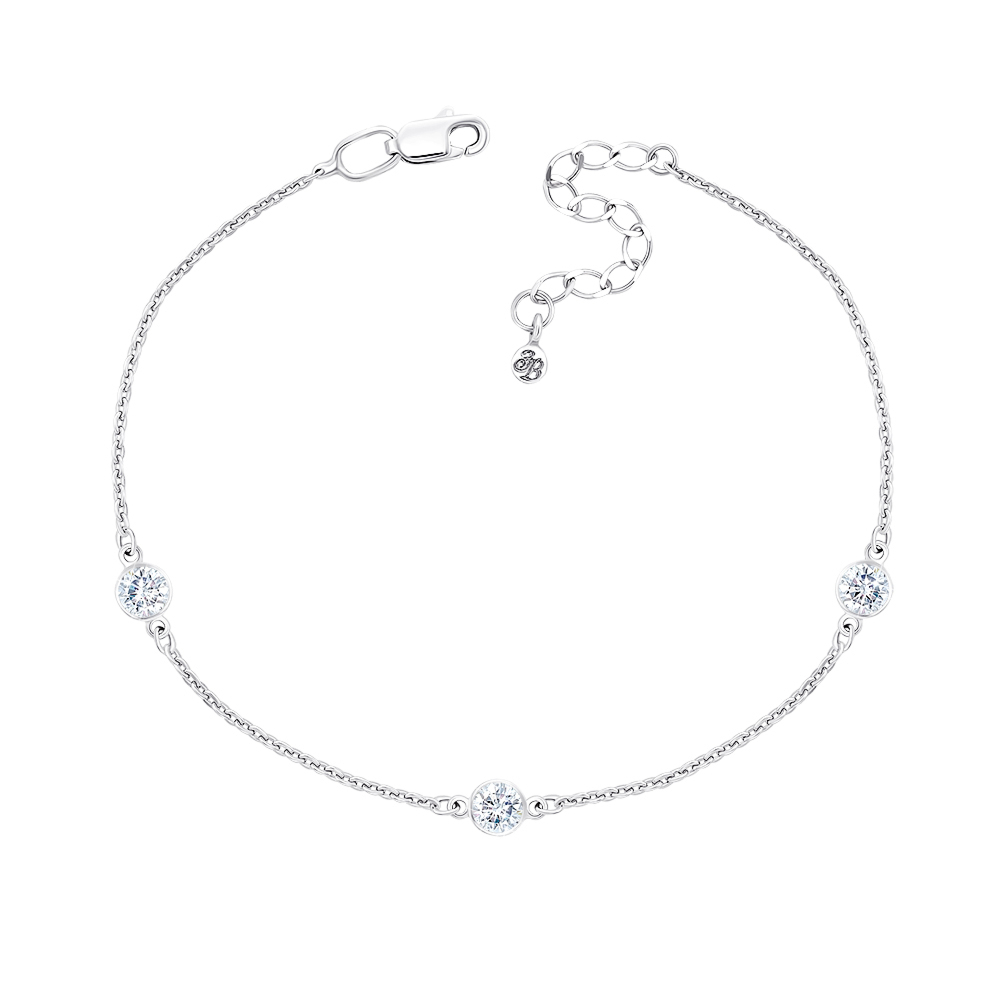 Серебряный браслет с фианитами. Артикул 0159/77024-1/12/1/53