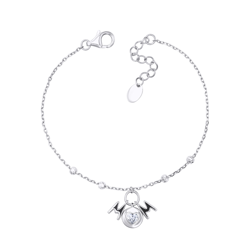 Серебряный браслет с фианитами. Артикул MB11394DA-B/12/1