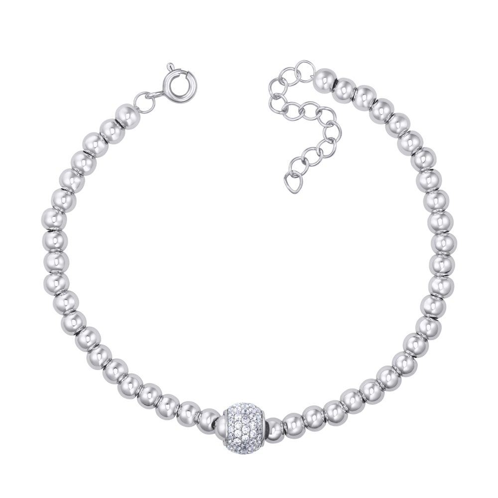 Серебряный браслет с фианитами. Артикул OB01026AA-B/12/1