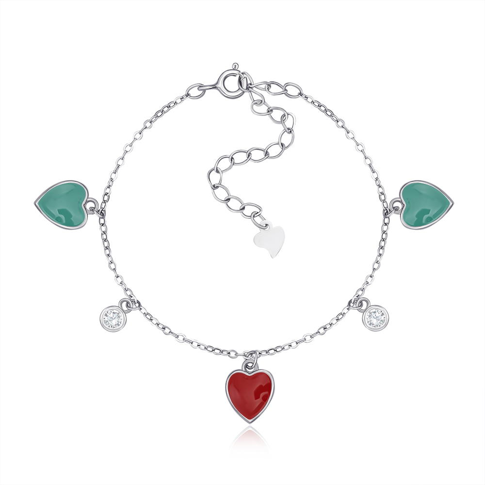 Серебряный браслет с подвесками. Артикул H2120-B/12/3613